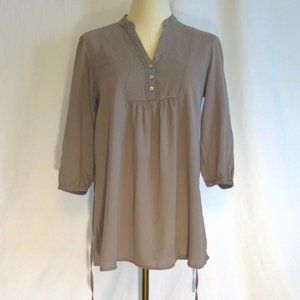 THYME MATERNITY Long Sleeve Blouse, Relaxed Fit, Size XS